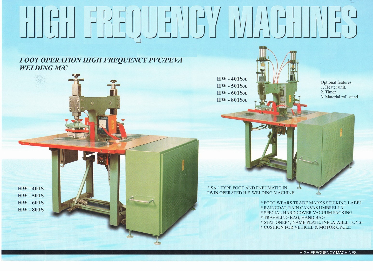 Υψίσυχνες Ποδοκίνητες - Πνευματικές Μηχανές Επαγωγικής Θέρμανσης